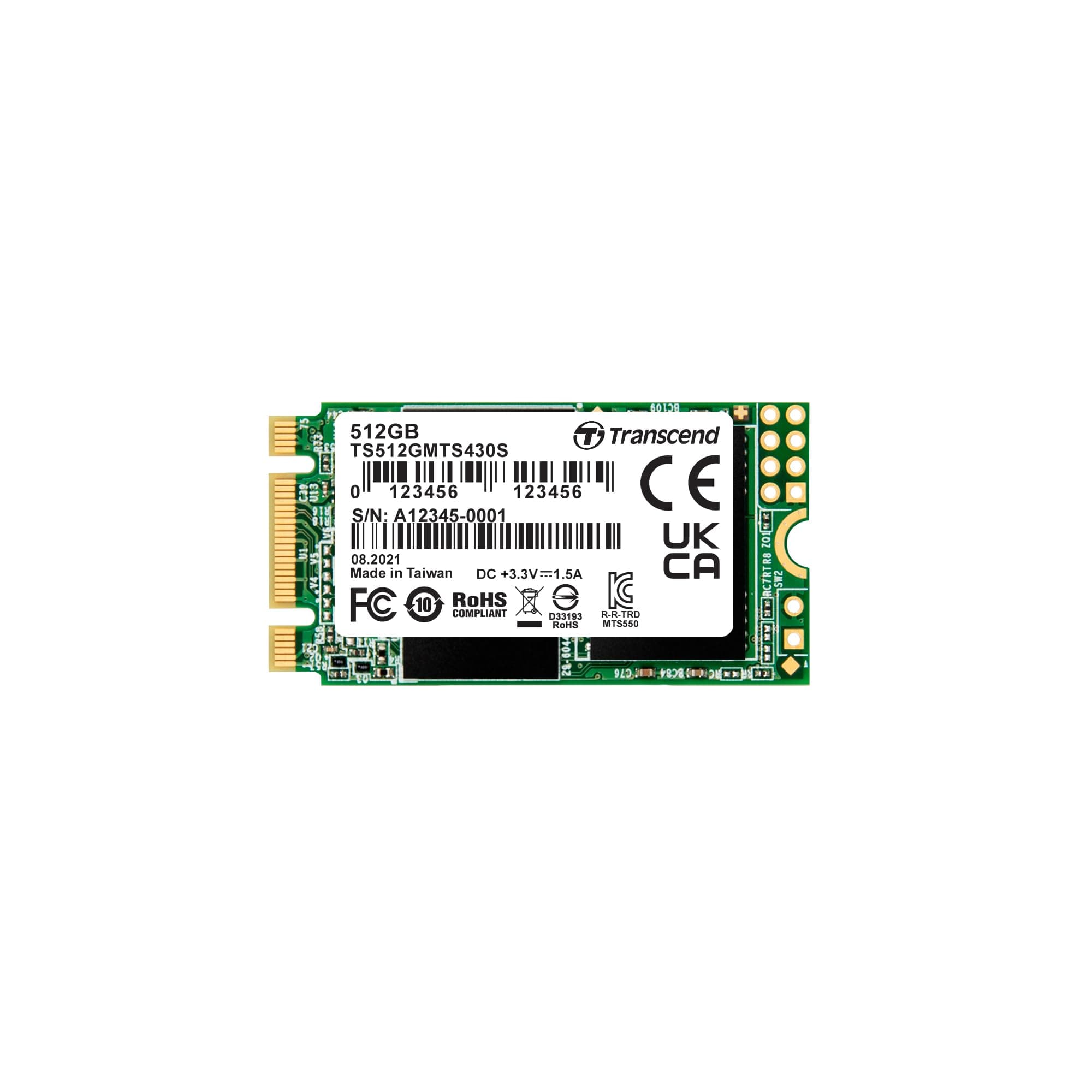 Transcend 512GB M.2 2242 Internal (SSD) Solid State Drive | SATA III 6Gb/s | SSD 430S | 3D NAND | Read/Write - up to 560/500 MB/s | 280 TBW | 5 Yrs. Warranty | TS512GMTS430S