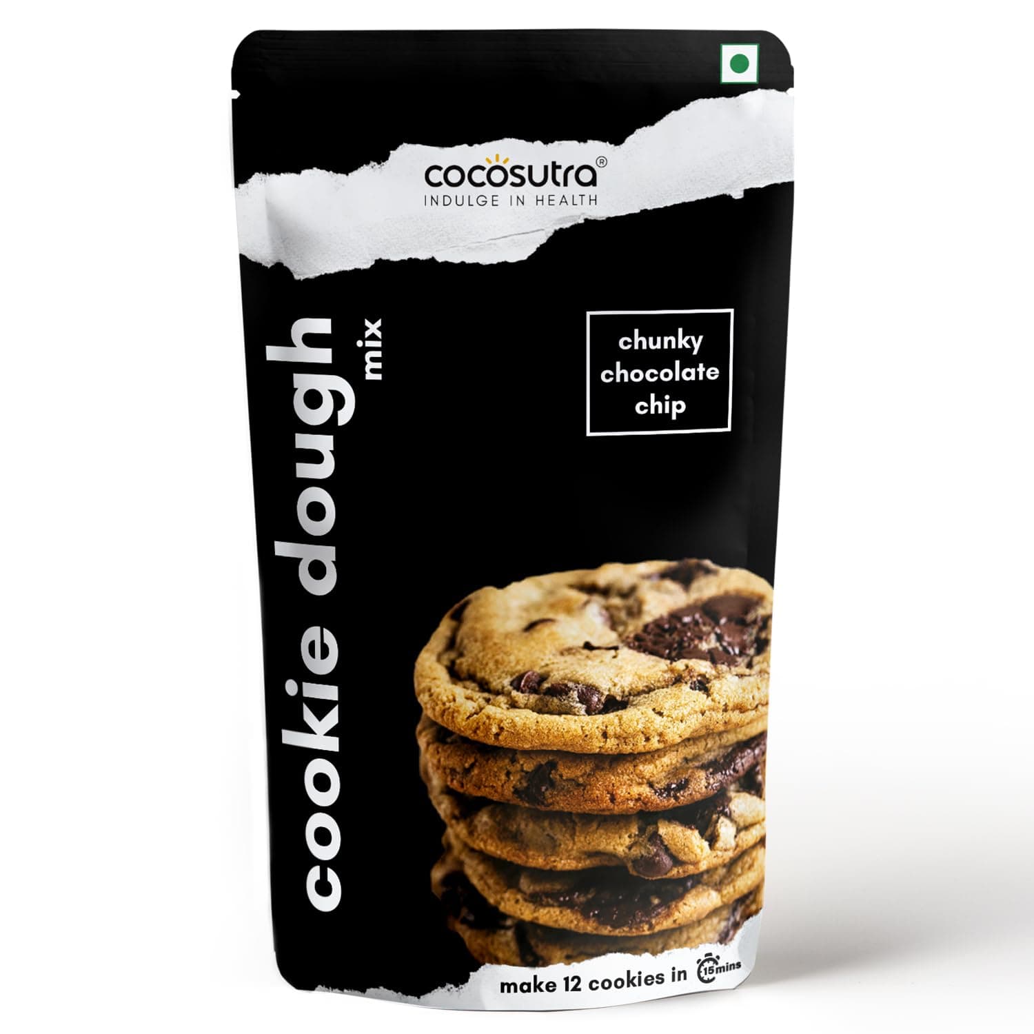 Cocosutra Cookie Dough Mix - Chunky Chocolate Chip | with natural ingredients | 3 Easy Steps for Perfect Cookies - Whisk, Scoop & Bake | Instant Baking Mix | 220 g