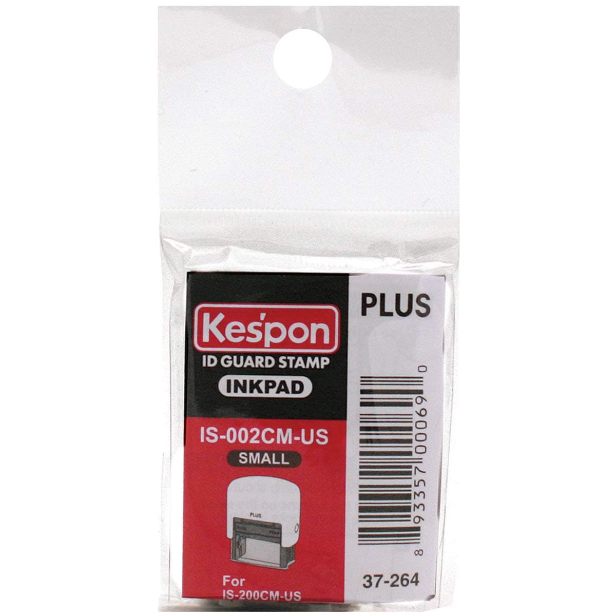 PLUS() Kes'pon ID Guard Stamp Ink Refill - Small, Black, Rectangular, Rubber, 1.5 x 0.5 x 0.75 inches, 1000 Lines, Identity Theft Protection
