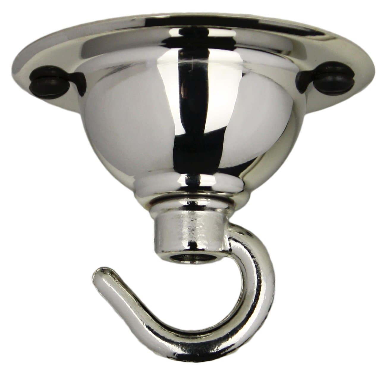 NICKEL CEILING HOOK for light fitting HEAVY DUTY light hook hang pendant lamp CHANDELIER or lampshade with chain VINTAGE art deco, silver chrome antique style, solid metal decorative ceiling rose hook