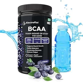 BCAA 7Gms (2:1:1 formula) with Citrulline & Electrolyte Blend for Muscle Recovery & Endurance - Pre/Post Workout & Intra Workout - 400 gms (Blueberry)