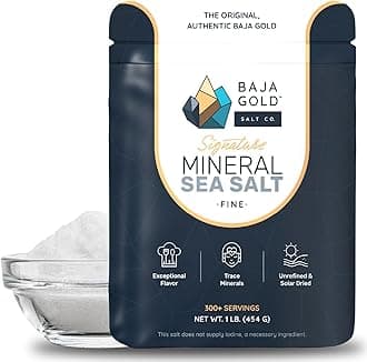Signature Mineral Sea Salt - Recommended by Gary Brecka - Authentic Fine Grind Salt for Cooking & Baking | Natural Baja Salt for Culinary Uses | Great for Finishing Dishes | 1 lb. Resealable Bag, 300+ Servings