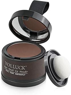 - VOLLUCK Root Touch up Powder, Instant Hairline Powder for Thinning Areas and Gray Hair Coverage, Natural and Non-greasy Root Cover up for Women and Men (Hazel Brown, 0.14 Ounce)