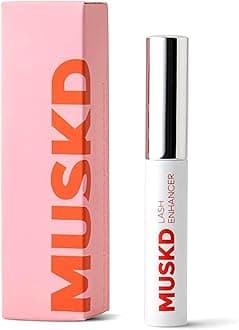 MUSKD Eyelash Growth Serum - Lash Enhancer for Longer, Thicker, Fuller Lashes & Brows - Natural, Vegan & Cruelty-Free Eyelash Serum for Lash & Brow Growth, Gentle Formula (3 ML)