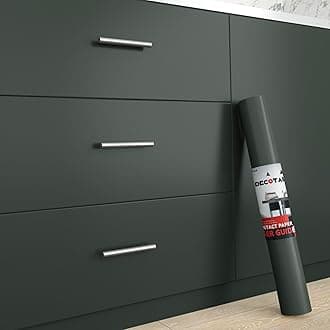 Decotalk Matte Green Wallpaper Self Adhesive Wallpaper Stick and Peel Decorative Contact Paper Vintage Wallpaper Roll 12x 120 inch for Shelf Liners Cabinets Nursery Desktop Living Room Wall Table