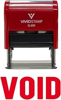Basic Void Self Inking Rubber Stamp (Red Ink) Medium