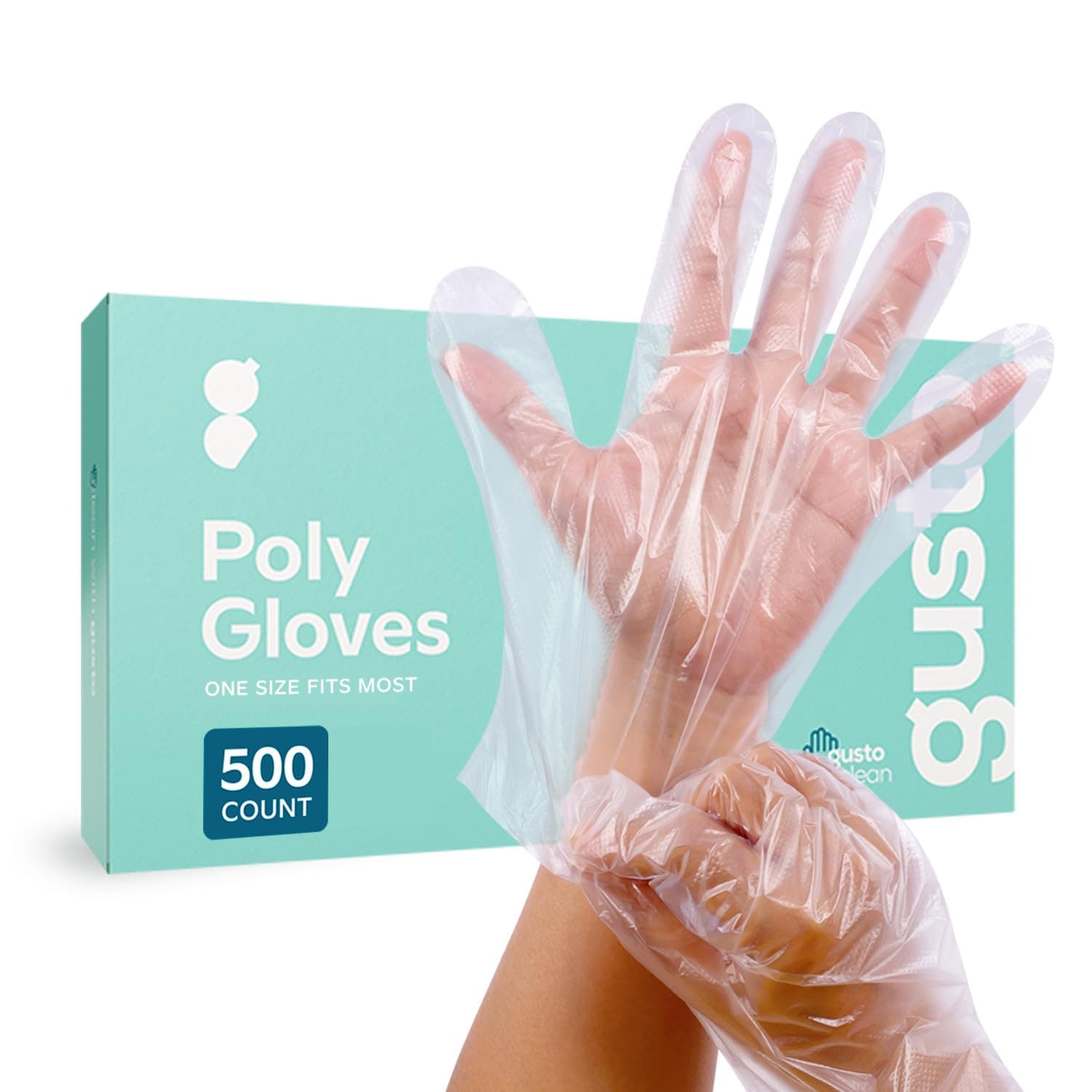 GUSTO Disposable Poly Gloves for Food Prep, Cooking & Food Service – Clear Plastic, Latex & Powder Free, One Size