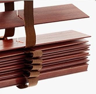 Blackout Venetian Blinds, Real Wood Blinds for Windows, Indoor and Outdoor Horizontal Blinds, 60/70/80/90/100/110cm Wood Venetian Shades,WxH-110x153cm/43 * 60in