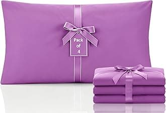 Moonlight Bedding Pillow Cases 4 Pack – Purple Pillowcases Envelope Closure Super Soft Brushed Microfiber Standard House Wife Pillow Covers, (50 X 75 CM)
