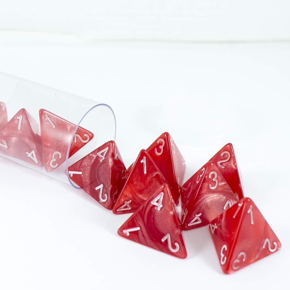 Red D4 Dice - 10D4 'Healing Potion' Set