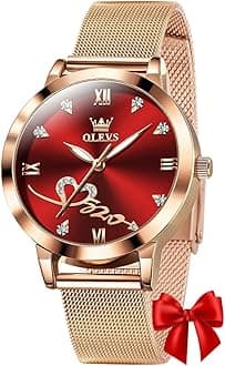 OLEVS Women Watch Fashion Rose Gold Diamond Analog Quartz Female Watch for Women Luxury Dress Ladies Stainless Steel Luminous Waterproof Date Wrist Watches