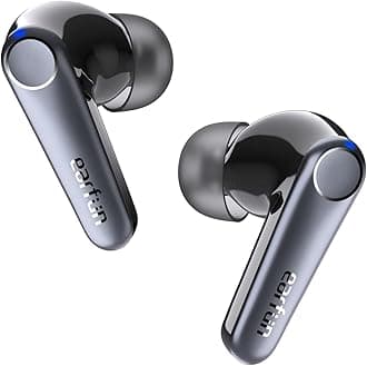 EarFun Air Pro 3 ANC Wireless Earbuds, Qualcomm Aptx Adaptive Sound, 6 Mics CVC 8.0 ENC, Bluetooth 5.3 TWS, Multipoint Connection, 45H Playtime, App Customize (Pitch-Dark)