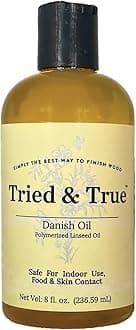 Danish Oil, 8 oz. - Polymerized Linseed Oil Wood Finish & Sealer, Ideal for Furniture, Butcher Blocks, Salad Bowls, & More - Food Safe Wood Finish, Easy Application