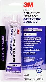 3M Marine 4000 UV Adhesive/Sealant Fast Cure (White, 3-Ounce) by 3M