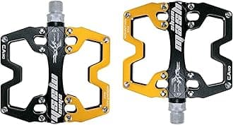 Mountain Bike MTB Pedals Parallel Bicycle Road Pedal 9/16 Inch Ultra-Light Flat Aluminum Alloy Sealed Bearing with Anti-Skid 1 Pair