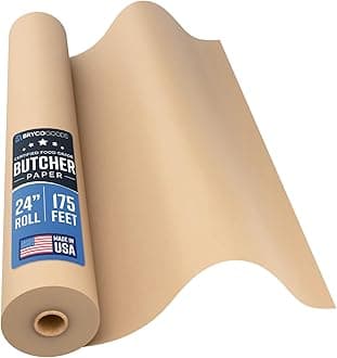 (Brown) - Brown Kraft Butcher Paper Roll - Long 60cm x 50m (5330cm ) - Food Grade FDA Approved - Great Smoking Wrapping Paper for Meat of All Varieties - Made in USA - Unbleached, Unwaxed & Uncoated