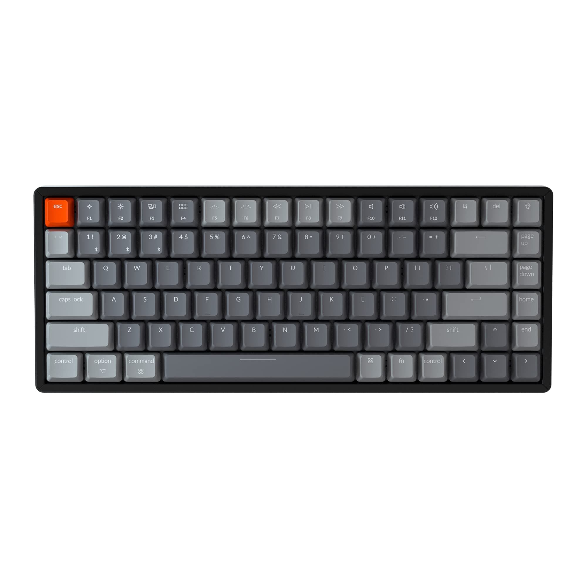Keychron K2 Wireless Mechanical Keyboard, 75% Layout 84 Key Bluetooth/USB-C Wired Compact RGB Backlit Anti Ghosting/N-Key Rollover, Gateron G Pro Red Switch Aluminum Frame for Mac Windows, Version 2