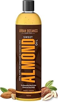 UrbanBotanics® Pure Cold Pressed Sweet Almond Oil for Hair and Skin, 100ml (Odorless)