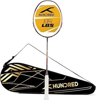 HUNDRED Primearmour 800 Carbon Fibre Strung Badminton Racket with Full Racket Cover for Intermediate Players
