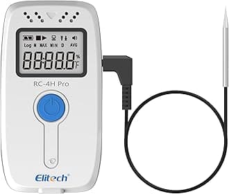Elitech Digital Temperature Humidity Data Logger Medical Refrigerator Thermometer Vaccine Fridge Temperature Monitor, RC-4HC, 100 Pack
