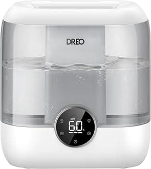 6L Top Fill Humidifiers for Bedroom, 60H Runtime 28 dB Quiet Supersized Cool Mist Air Humidifiers for Large Room, Baby Nursery, Plant, Indoor, Night Light, Easy to Clean, Precise Humidity Control