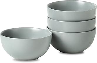 Cereal Bowls Set of 4, 24 oz Bowls for Kitchen, Ceramic Bowls for Salad, Fruit, Breakfast, Dessert, Stoneware Soup Bowls, Dishwasher & Microwave Safe, Pebble Gray