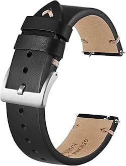 BISONSTRAP Distressed Leather Watch Strap, Watch Replacement Bands for Men, Quick Release Spring Bars, Band Width 18mm 20mm 22mm