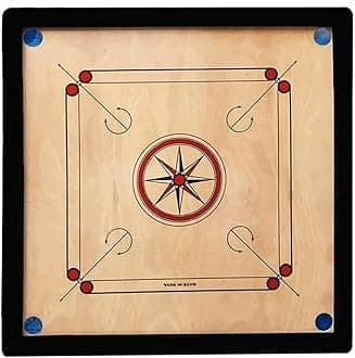 Kalindri Wooden Carrom Board with Coins and Striker