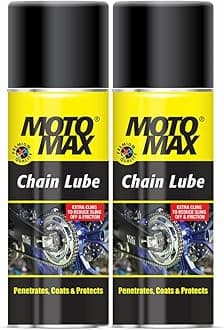 Motomax Chain Lube Aerosol Spray 200 ml (Pack of 2)|Provides Lubrication, corrosion protection - Chain, sprockets for Bikes, Cycle, Cars|Avoid Sling Off & Prevent Chain breakage| Extended Chain Life