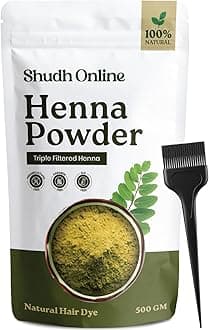 Shudh Online Organic Henna Powder for Hair Growth (500 Grams), Herbal Mehandi, Hena Powder for Hair, Mehendi, Natural black dye - Mehndi Hina - Rajasthani Mehandi for Women