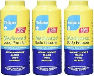 3 x MEDIPURE Medicated Body Powder 100% TALC FREE 200g (600g)