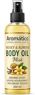 AROMATICO Honey & Almond Body Oil Mist for Women - 200ml | Non-Sticky Formula for Daily Use After Bath, Absorbs Easily | For Nourished, Glowing Skin in the Winters | Cozy & Creamy Fragrance