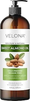 velona Sweet Almond Oil - 16 oz | 100% Pure and Natural Carrier Oil | Refined, Cold Pressed | Skin, Hair, Body & Face Moisturizing | Use Today - Enjoy Results…