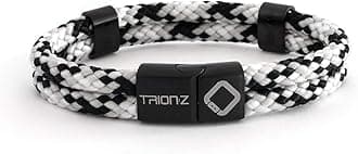 Zen Loop Duo Magnetic Field Therapy Wristband for Women & Men Featuring Patented ANSPO Technology (Black/Silver/Grey, Small)