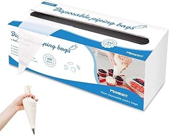 100 PCS Disposable Piping Bags, Homewit Clear Plastic Pastry Bags 12 Inch Tra...