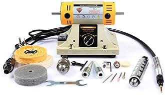 Adjustable Speed Polishing Machine, Multi-Function Bench Lathe Polisher, Bench Grinder, Polishing Machine Used For Jewelry Making, Woodcrafting, Dental, Manual DIY.