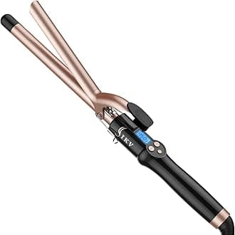 IKV 3/4 Inch Extra Long Barrel Curling Iron, Ceramic Tourmaline Curling Wand Professional Dual Voltage