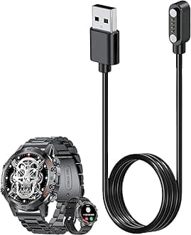 YANMONGI Smart Watch Charger for SUNKTA A230+ 3.3Ft/100cm 4 Pin USB Portable Magnetic Charging Cable Cord for SUNKTA A230+ Smart Watch