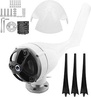 Eujgoov 1200W Small Wind Turbine 3 Blades Wind Turbine DC 12V 24V 48V Turbine Wind Generator for Marine Home Charging(48V-Black)