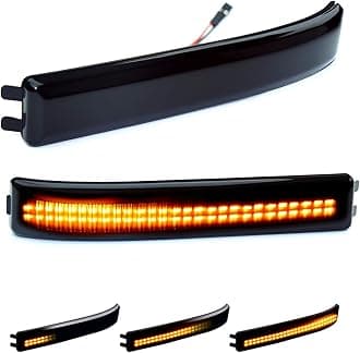 D-Lumina Sequential Switchback Side Mirror Reflector Lights Smoked Lens Compatible with 2009-2014 F150 and Raptor SVT, LED Mirror Marker Turn Signal Light White & Amber