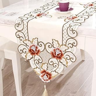 Arzoe Vintage Embroidery Table Runner Decorative Table Runner Dining Table Cover and Runner