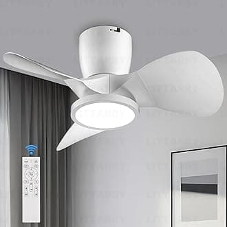 Ceiling Fans with Lights and Remote, 24 Inch Reversible White Modern Dimmable 3CCT Dining/Living Room Flush Mount Ceiling Fans, Small Low Profile Ceiling Fan with Light for Bedroom, Kitchen (24")
