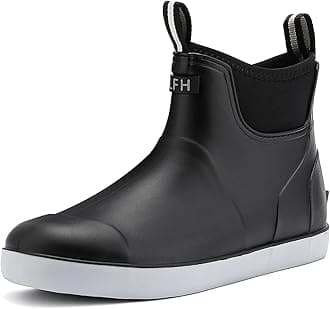 Men's Deck Boots, Waterproof Ankle Rain Boots Men Anti-Slip Traction, Outdoor Rubber Fishing Garden Boots High-Performance Shoes for Farming