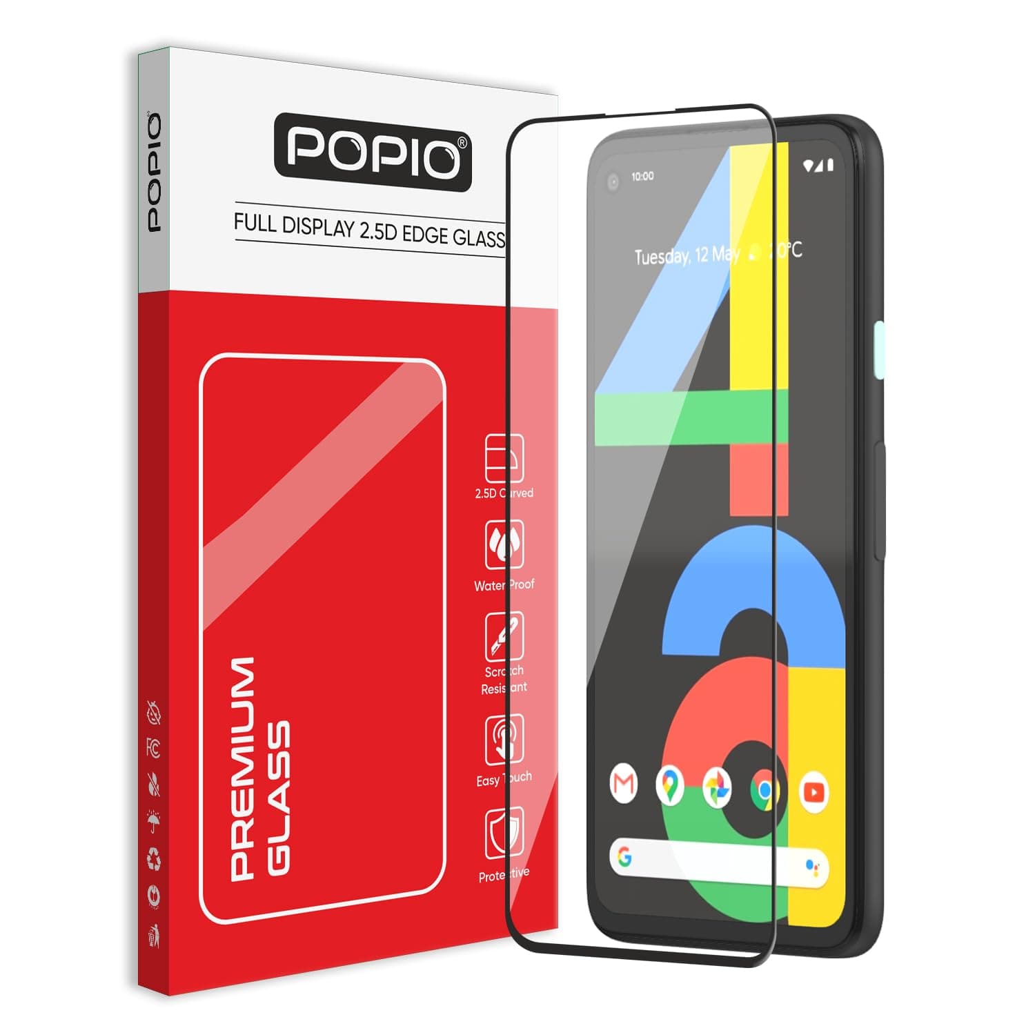 Tempered Glass Screen Protector Compatible For Google Pixel 4A 4G (Black) With Edge-To-Edge Protector Coverage And Easy Installation Kit