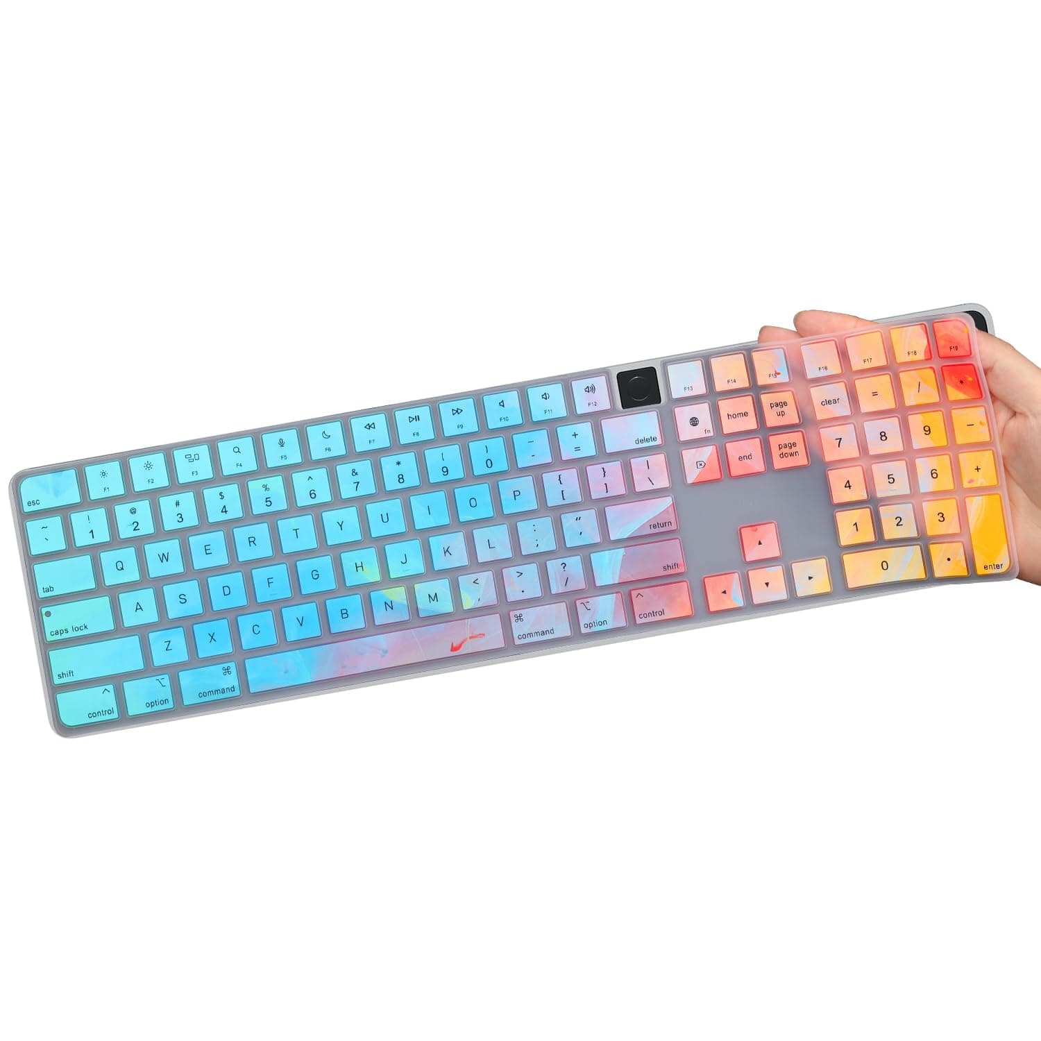 Keyboard Cover for Apple Magic Keyboard with Touch ID and Numeric Keypad Model A2520, for 2023 2021 iMac 24-inch M3 M1 Chip & 2022 Mac Studio Ultra Thin HD Clear Keyboard Protector Cover Skin-Colorful