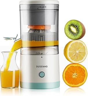 Electric Juicer Rechargeable - Citrus Machines with USB and Cleaning Brush Portable for Orange, Lemon, Grapefruit White + Green 9.4 * 4.4 * 5.4 inches