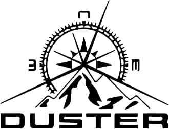 Compass Stickers Compatible with Duster Renault Car Back Sides Bumper Decal Black Vinyl L x H 20.00 cm x 15.00 cm (Black)