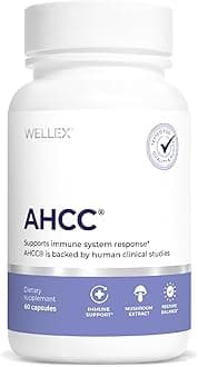 AHCC Food Supplement by Papillex - Maximum Strength - Immune Support - 20+ Human Research Studies - 60 Veggie Caps (1 Pack)