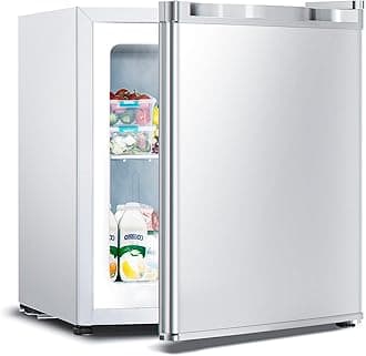1.1 Cu.ft Upright Freezer, Small Mini Freezer with Adjustable Thermostat, Removable Shelves, Reversible Single Door, for Bedroom/Home/Dorms/Apartment