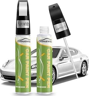 White Touch Up Paint, Car Scratch Repair Pen Quick and Easy Fix Auto Paint Chips Repairt(Pure White Varnish)
